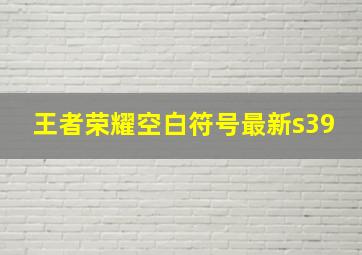 王者荣耀空白符号最新s39