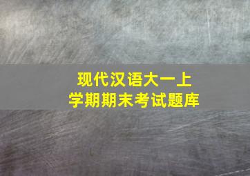 现代汉语大一上学期期末考试题库