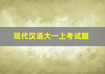 现代汉语大一上考试题