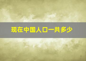 现在中国人口一共多少