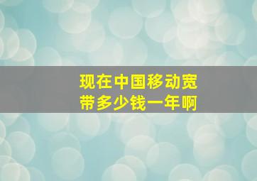 现在中国移动宽带多少钱一年啊