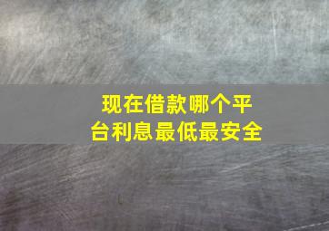 现在借款哪个平台利息最低最安全