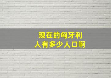 现在的匈牙利人有多少人口啊