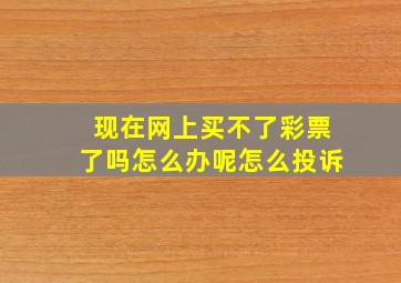 现在网上买不了彩票了吗怎么办呢怎么投诉