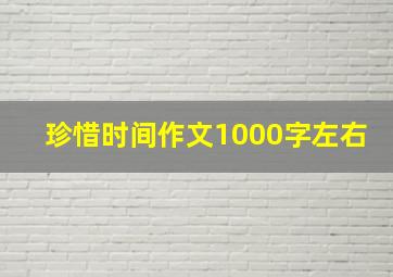 珍惜时间作文1000字左右