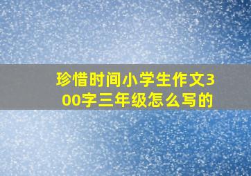 珍惜时间小学生作文300字三年级怎么写的