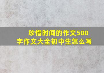 珍惜时间的作文500字作文大全初中生怎么写