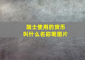 瑞士使用的货币叫什么名称呢图片