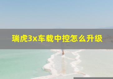 瑞虎3x车载中控怎么升级