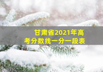 甘肃省2021年高考分数线一分一段表