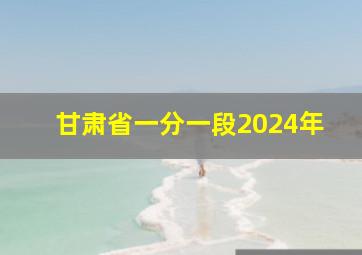 甘肃省一分一段2024年