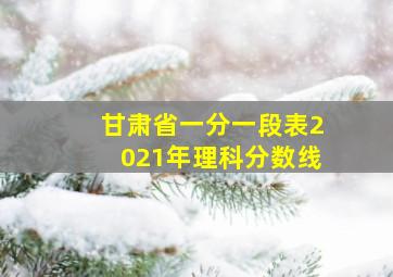 甘肃省一分一段表2021年理科分数线