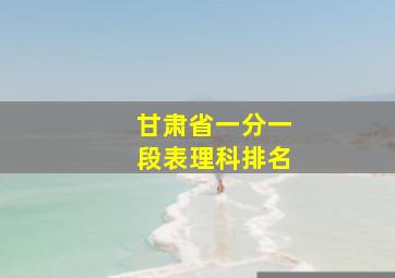 甘肃省一分一段表理科排名