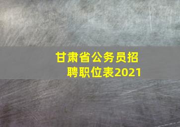 甘肃省公务员招聘职位表2021