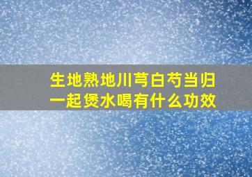 生地熟地川芎白芍当归一起煲水喝有什么功效