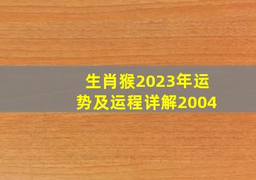 生肖猴2023年运势及运程详解2004