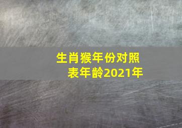 生肖猴年份对照表年龄2021年