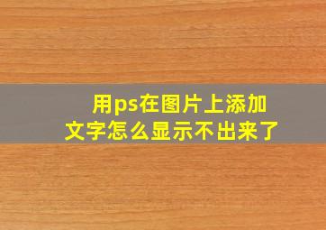 用ps在图片上添加文字怎么显示不出来了