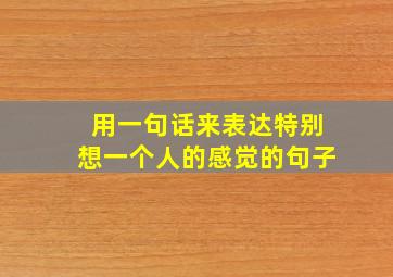 用一句话来表达特别想一个人的感觉的句子