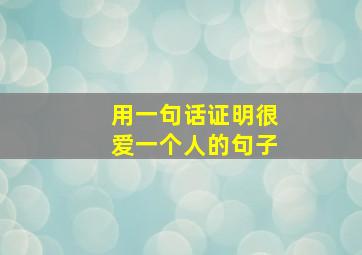 用一句话证明很爱一个人的句子