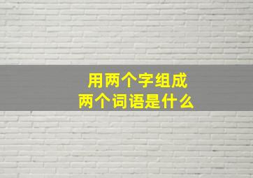 用两个字组成两个词语是什么