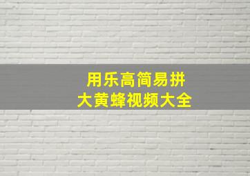 用乐高简易拼大黄蜂视频大全