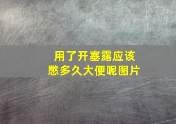 用了开塞露应该憋多久大便呢图片