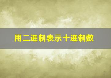 用二进制表示十进制数