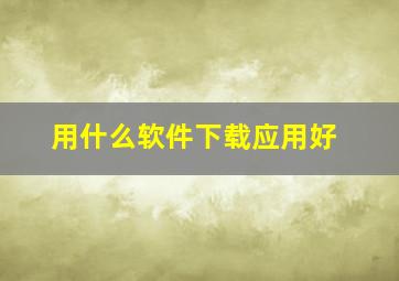 用什么软件下载应用好