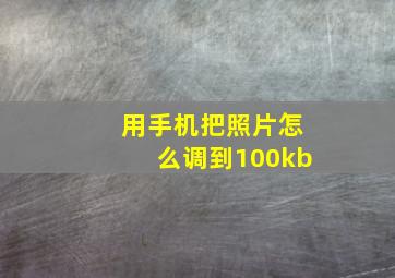 用手机把照片怎么调到100kb