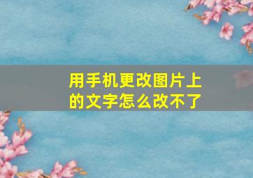 用手机更改图片上的文字怎么改不了