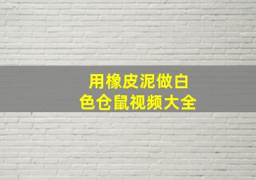 用橡皮泥做白色仓鼠视频大全