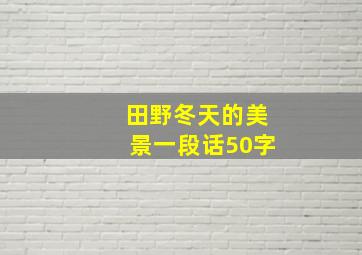 田野冬天的美景一段话50字