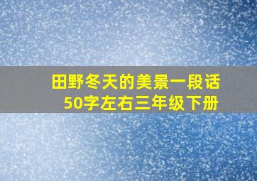 田野冬天的美景一段话50字左右三年级下册