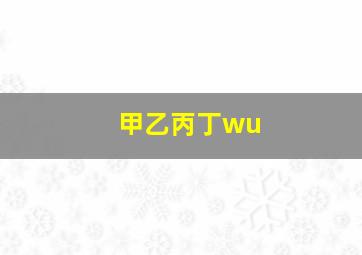 甲乙丙丁wu