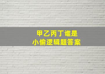 甲乙丙丁谁是小偷逻辑题答案