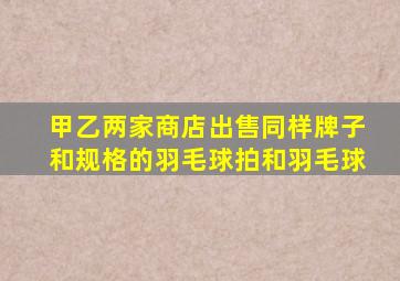 甲乙两家商店出售同样牌子和规格的羽毛球拍和羽毛球