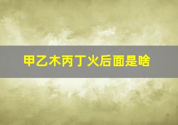 甲乙木丙丁火后面是啥