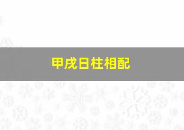 甲戌日柱相配