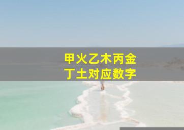 甲火乙木丙金丁土对应数字