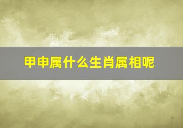 甲申属什么生肖属相呢