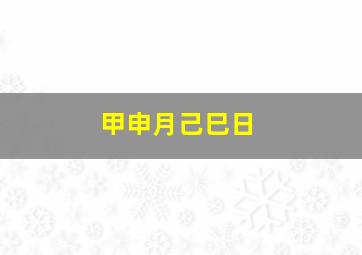 甲申月己巳日