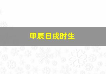 甲辰日戌时生