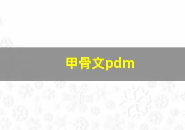 甲骨文pdm