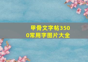 甲骨文字帖3500常用字图片大全