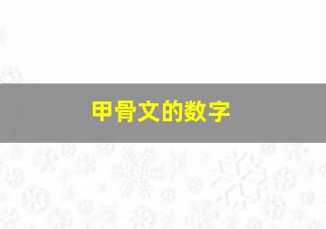 甲骨文的数字