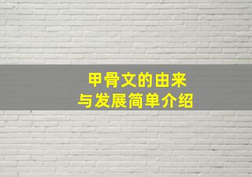 甲骨文的由来与发展简单介绍