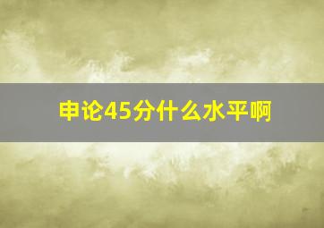 申论45分什么水平啊