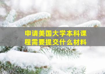 申请美国大学本科课程需要提交什么材料