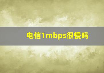 电信1mbps很慢吗